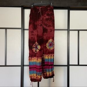 Tie-dye printed pants